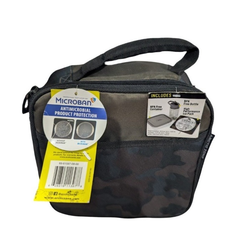 Arctic Zone Camo LunchBox Insulated Soft Cooler Bag Kids School Black Camouflage